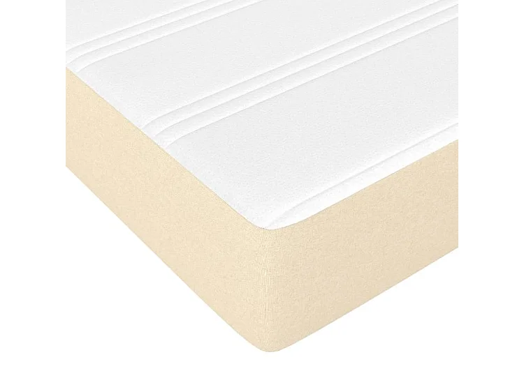 Sommier à lattes de lit avec matelas Crème 120x200 Tissu