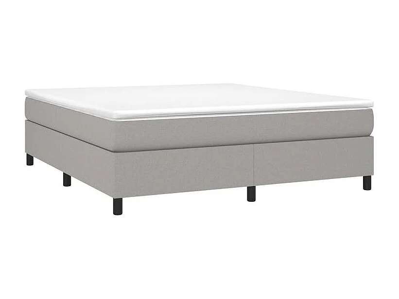 Sommier à lattes de lit avec matelas Gris clair 180x200 Tissu