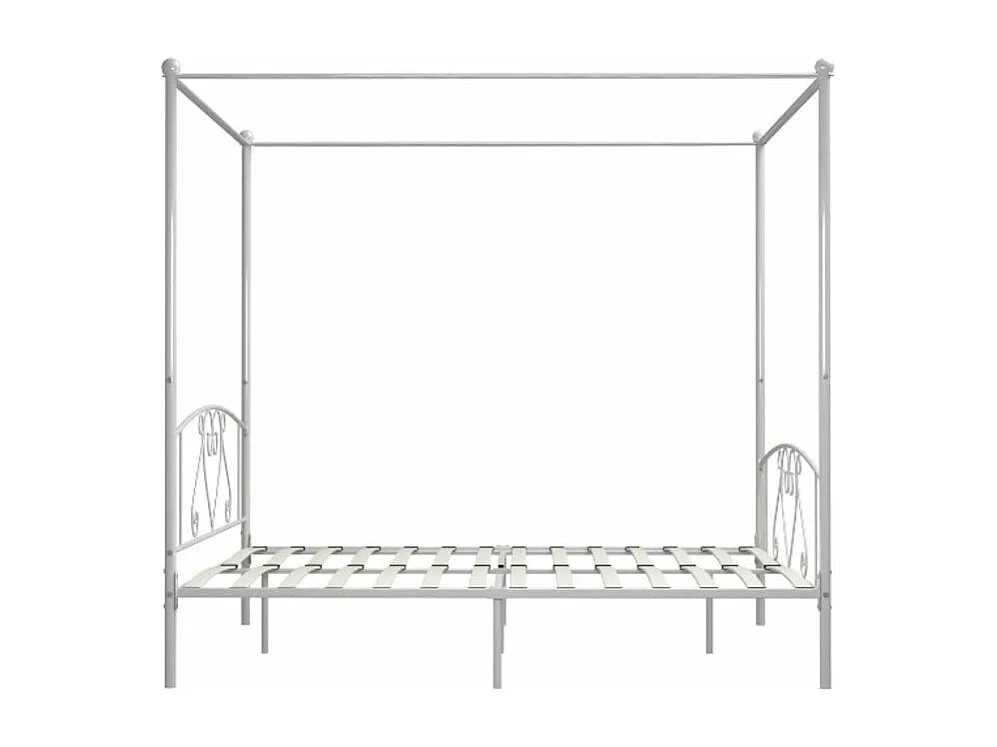 Lit à baldaquin métal blanc Tommy 200x200