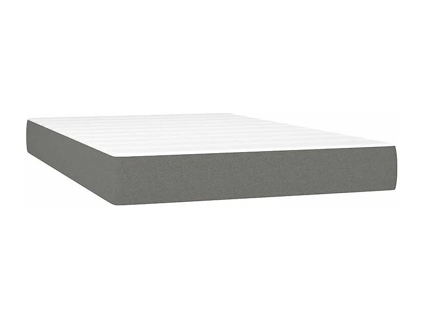 Sommier à lattes de lit et matelas et LED Gris foncé 120x200