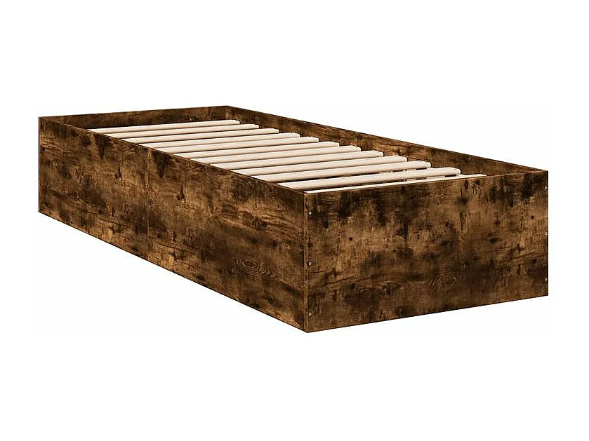 Cadre de lit chêne fumé 90x200 bois d'ingénierie