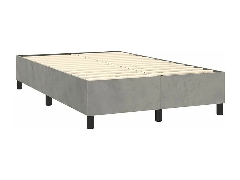 Sommier à lattes de lit et matelas Gris clair 120x200 Velours