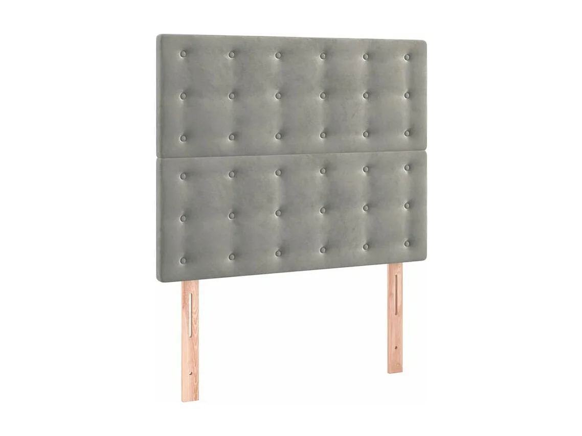 Sommier à lattes de lit et matelas Gris clair 120x200 Velours