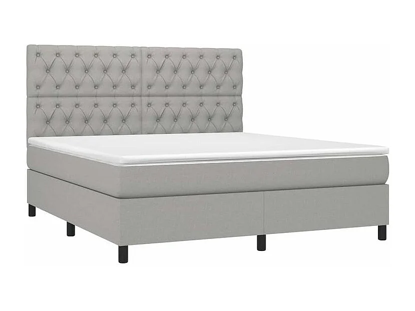 Sommier à lattes de lit avec matelas Gris clair 160x200 Tissu
