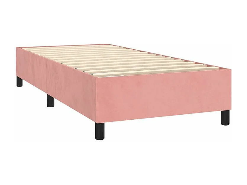 Sommier à lattes de lit matelas et LED Rose 100x200 Velours