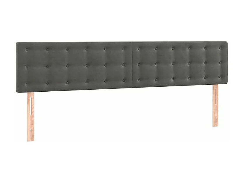 Sommier à lattes de lit et matelas Gris foncé 200x200 Velours