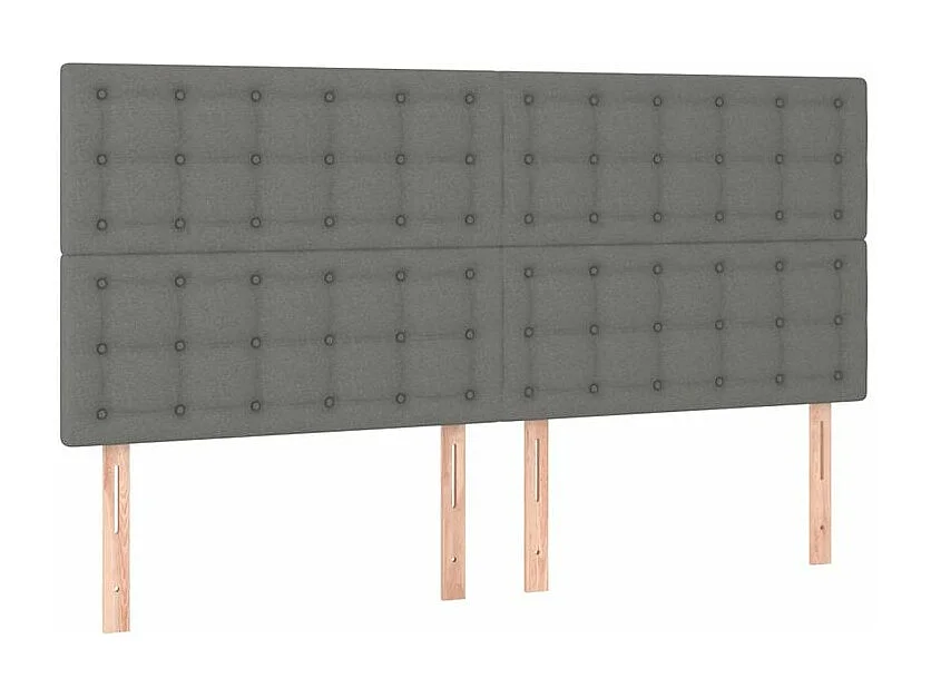 Sommier à lattes de lit avec matelas Gris foncé 160x200 Tissu