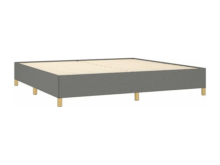 Sommier à lattes de lit avec matelas Gris foncé 200x200 Tissu