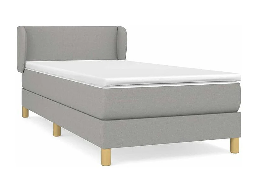 Sommier à lattes de lit avec matelas Gris clair 90x200 Tissu