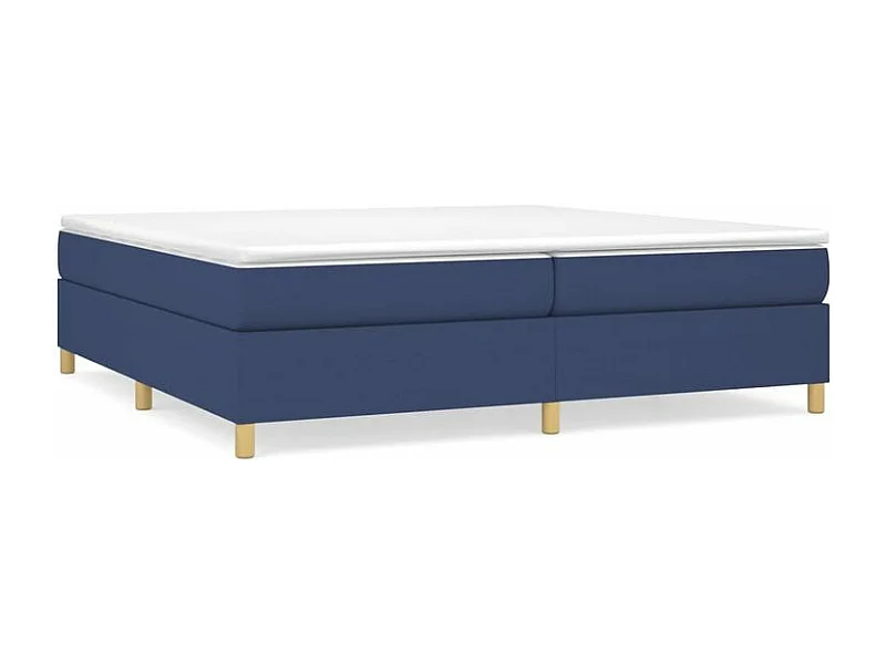 Sommier à lattes de lit avec matelas Bleu 200x200 Tissu