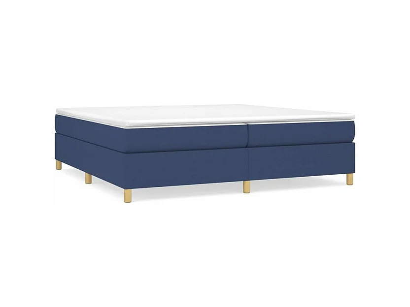 Sommier à lattes de lit avec matelas Bleu 200x200 Tissu