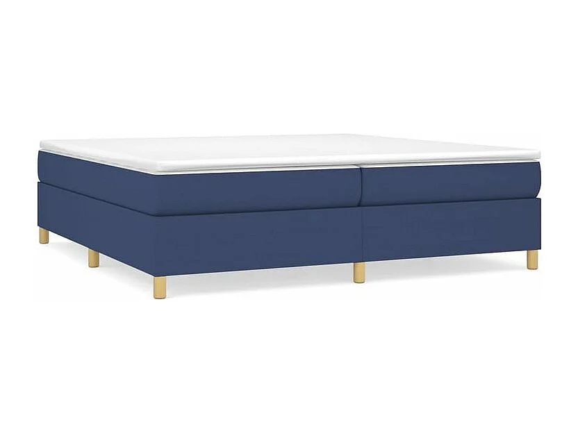 Sommier à lattes de lit avec matelas Bleu 200x200 Tissu