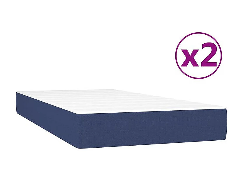 Sommier à lattes de lit avec matelas Bleu 200x200 Tissu