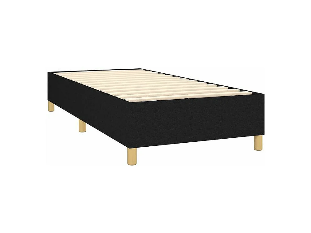 Sommier à lattes de lit avec matelas Noir 90x200 Tissu