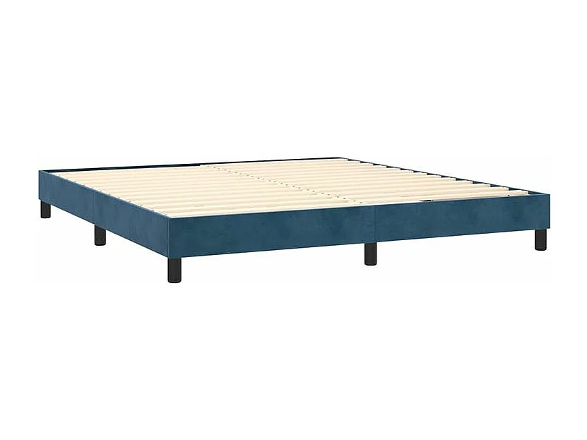 Sommier à lattes de lit et matelas Bleu foncé 180x200 Velours
