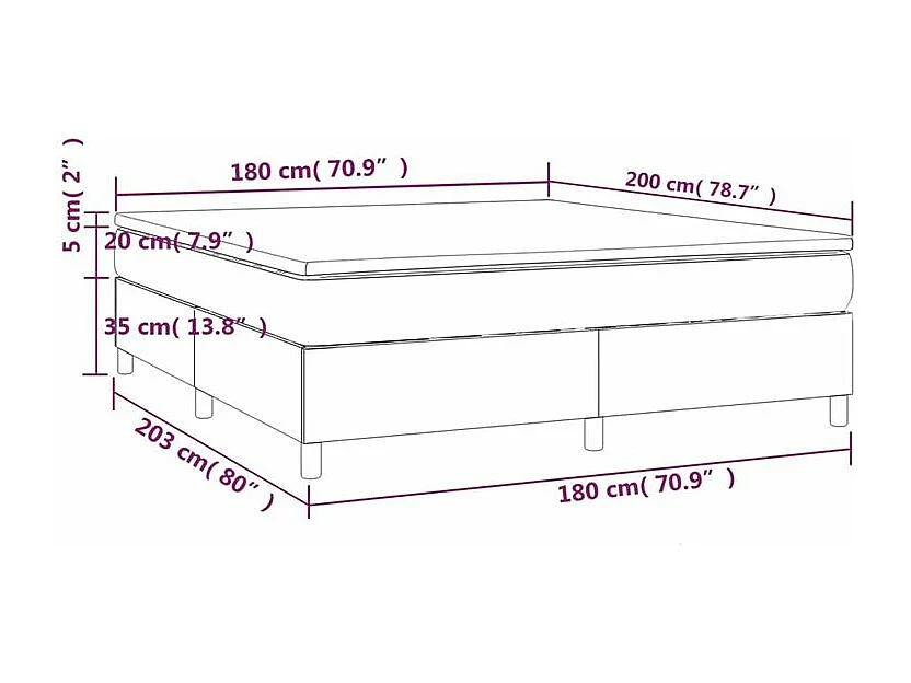 Sommier à lattes de lit avec matelas Gris clair 180x200 Tissu