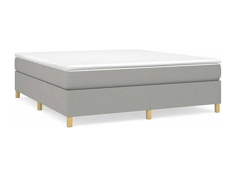 Sommier à lattes de lit avec matelas Gris clair 180x200 Tissu