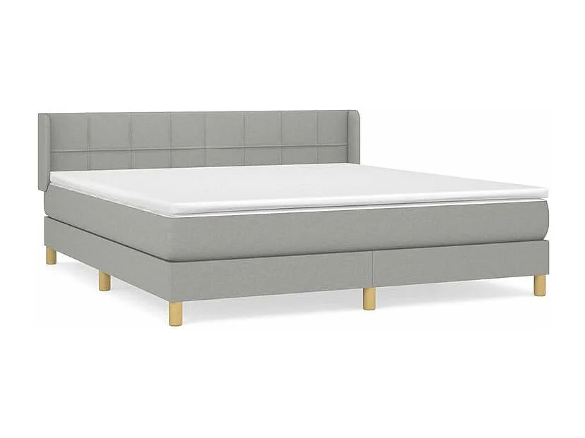 Sommier à lattes de lit avec matelas Gris clair 160x200 Tissu