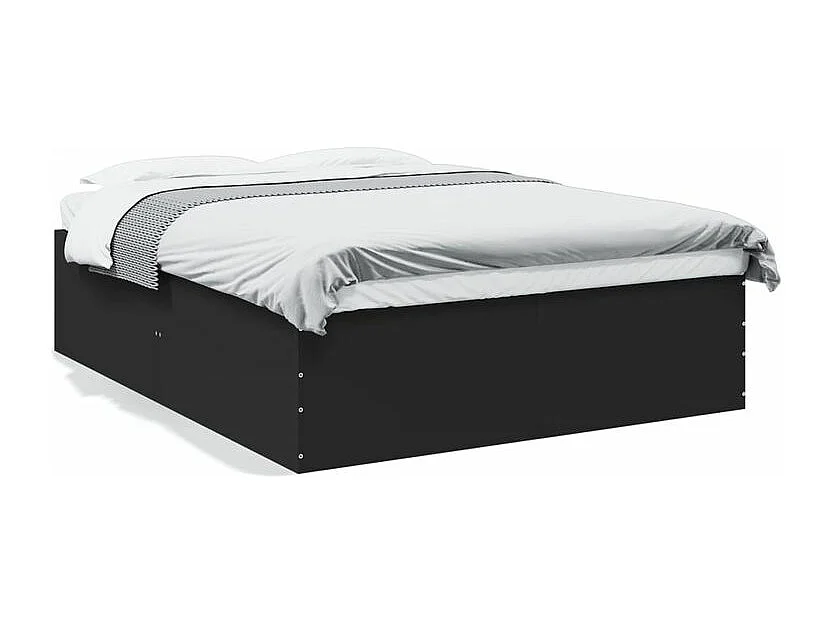 Cadre de lit noir 160x200 bois d'ingénierie