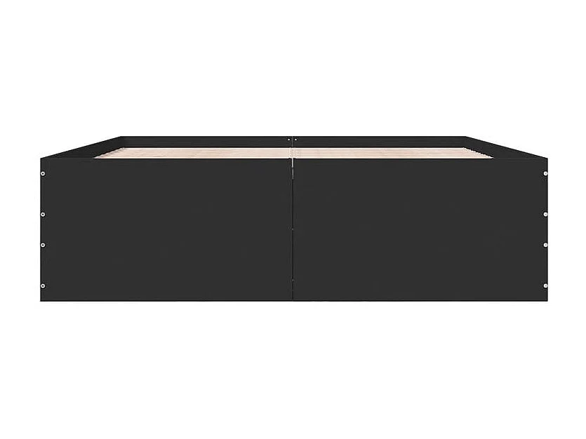 Cadre de lit noir 160x200 bois d'ingénierie