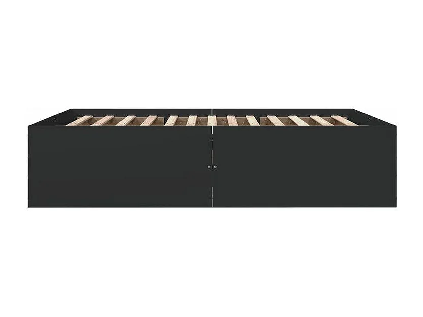 Cadre de lit noir 160x200 bois d'ingénierie