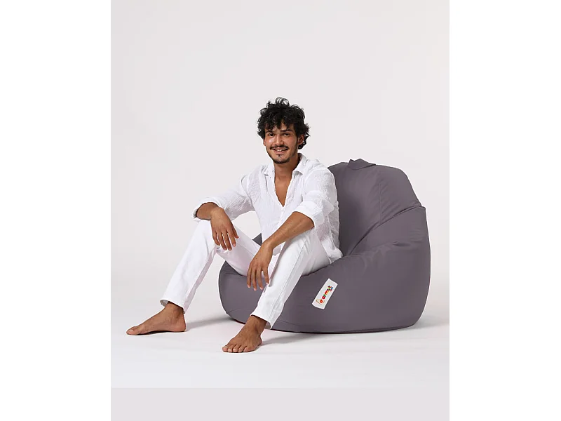 Premium XXL gerookte grijze zitzakpoef