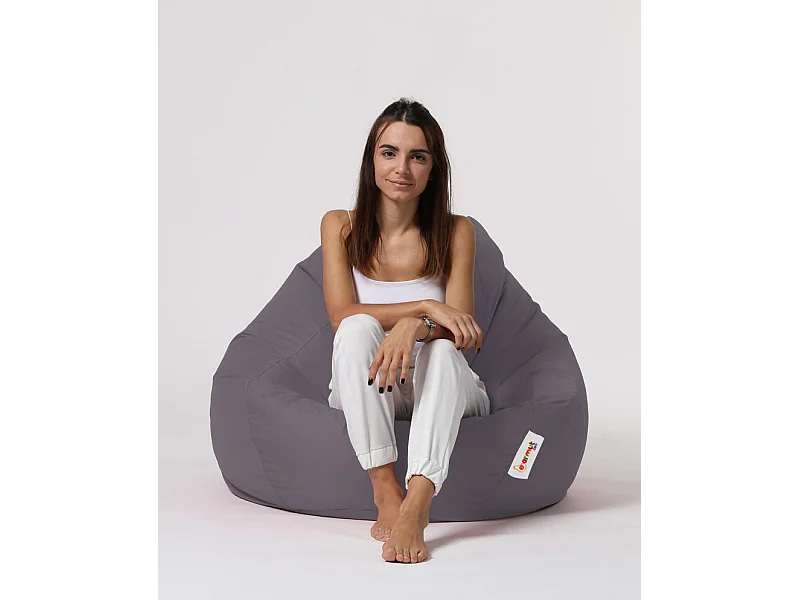 Premium XXL gerookte grijze zitzakpoef