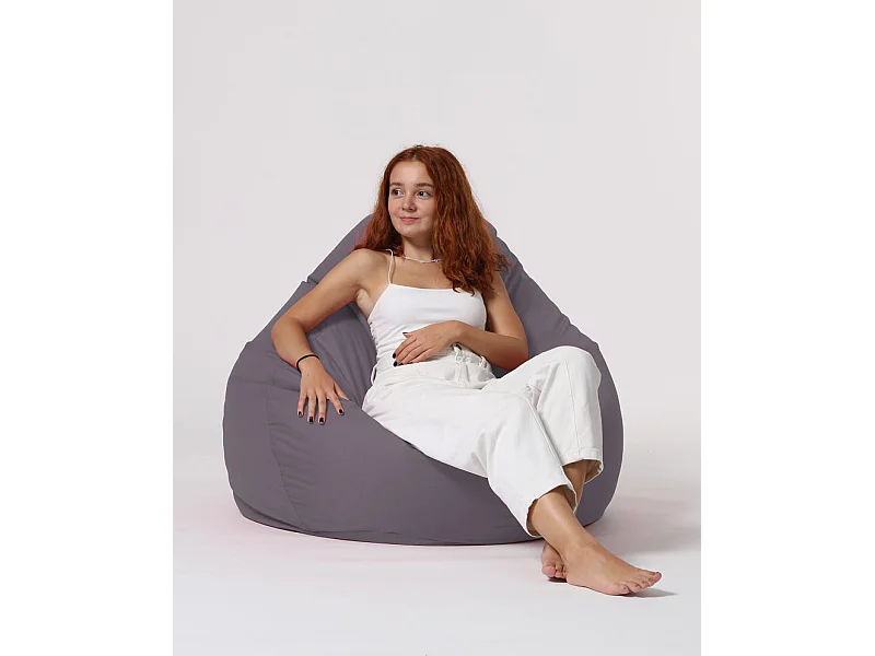 Premium XXL gerookte grijze zitzakpoef