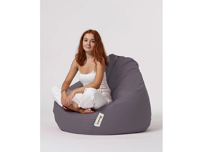 Premium XXL gerookte grijze zitzakpoef