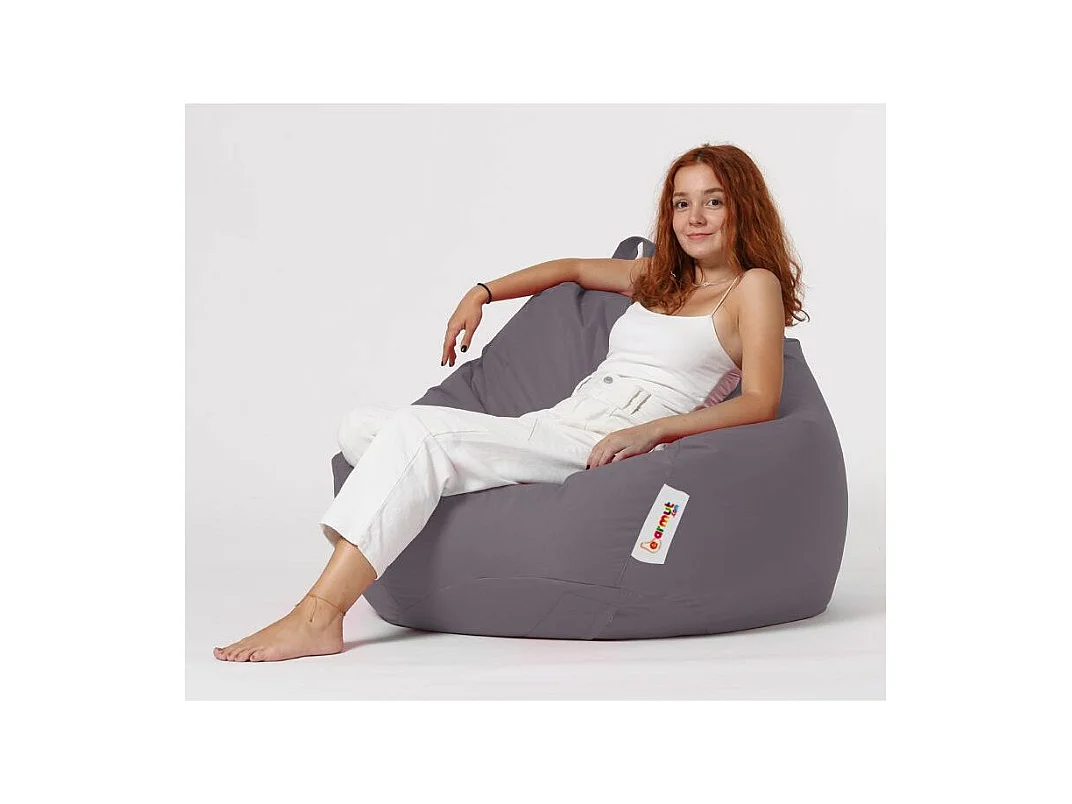 Pouf poire gris fumé Premium XXL