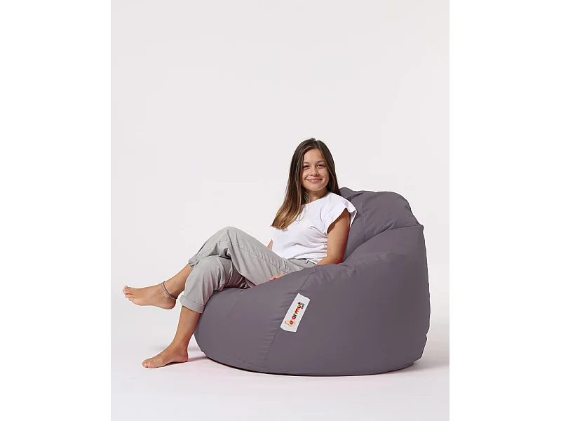 Premium XXL gerookte grijze zitzakpoef