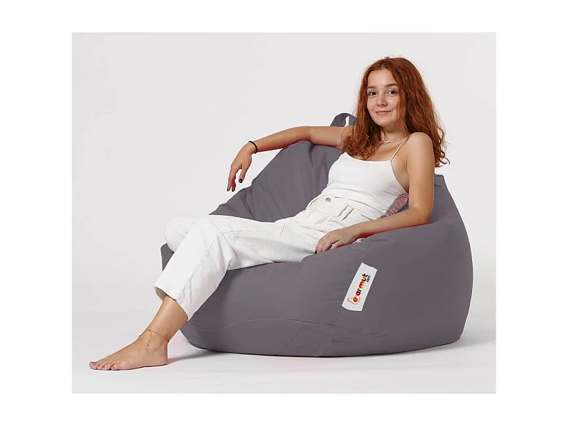 Pouf poire gris fumé Premium XXL
