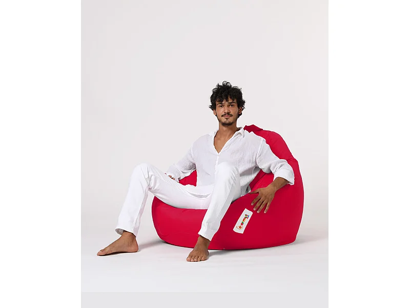 Pouf poire rouge Premium XXL