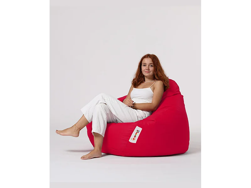 Pouf poire rouge Premium XXL