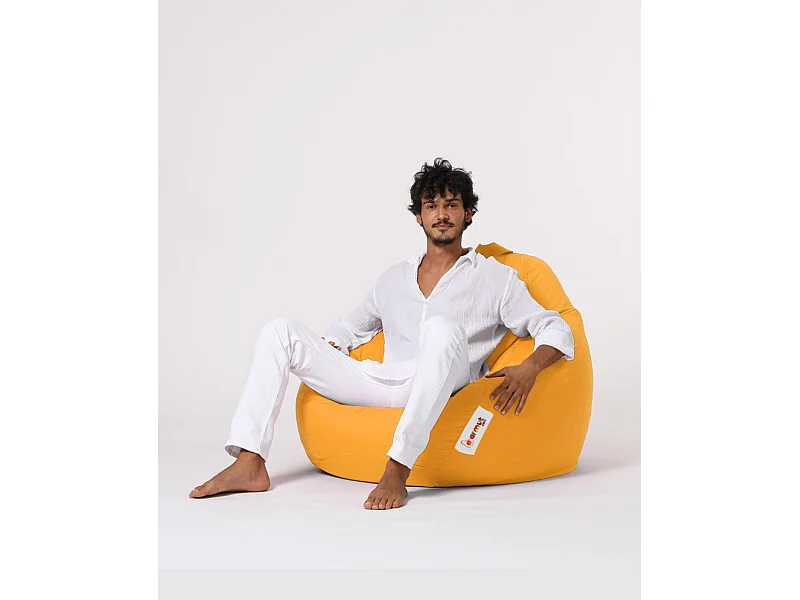 Pouf poire jaune Premium XXL