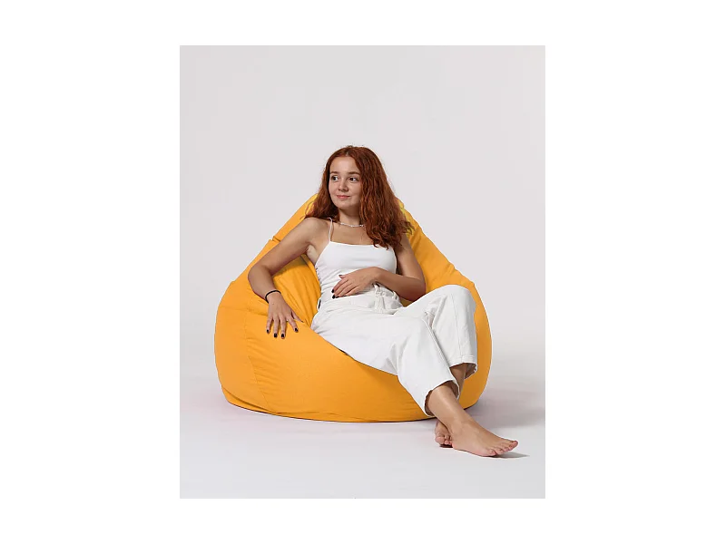 Pouf poire jaune Premium XXL