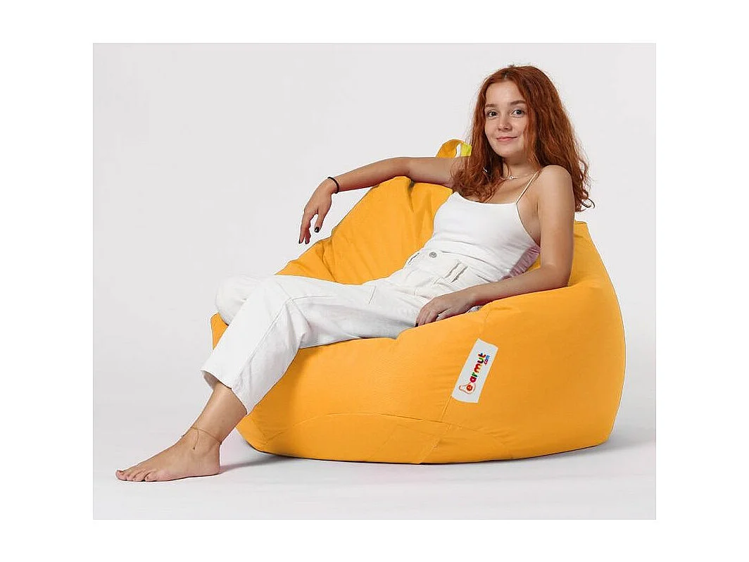 Pouf poire jaune Premium XXL