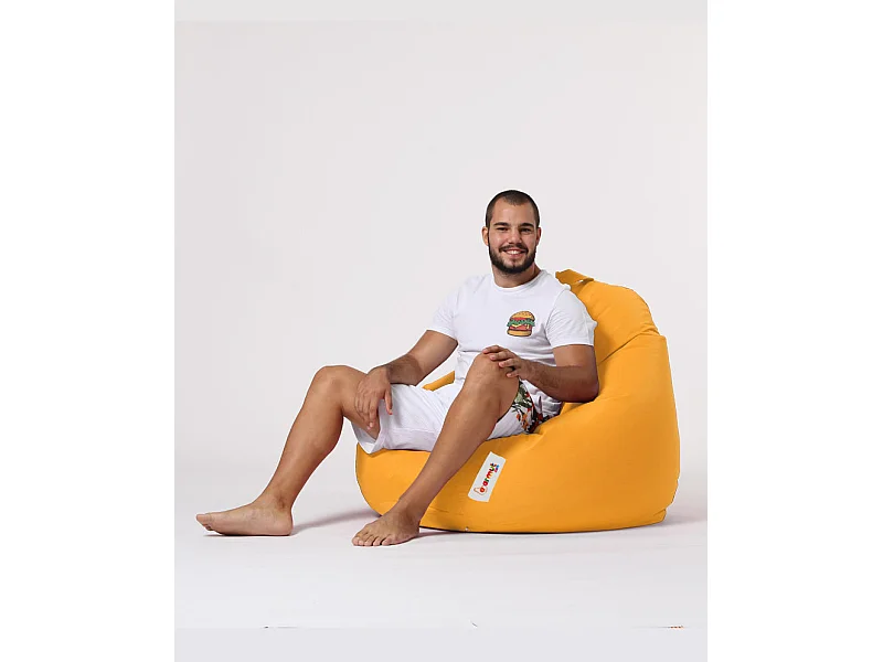 Pouf poire jaune Premium XXL