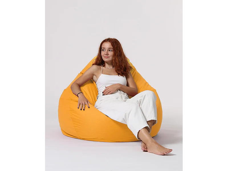 Pouf poire jaune Premium XXL