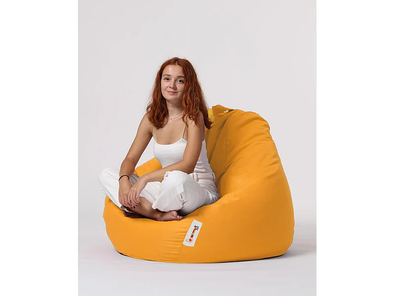 Pouf poire jaune Premium XXL