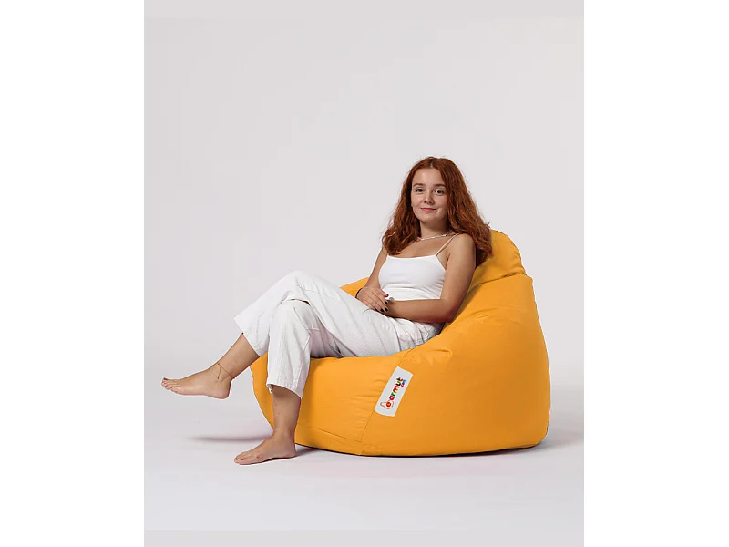 Pouf poire jaune Premium XXL