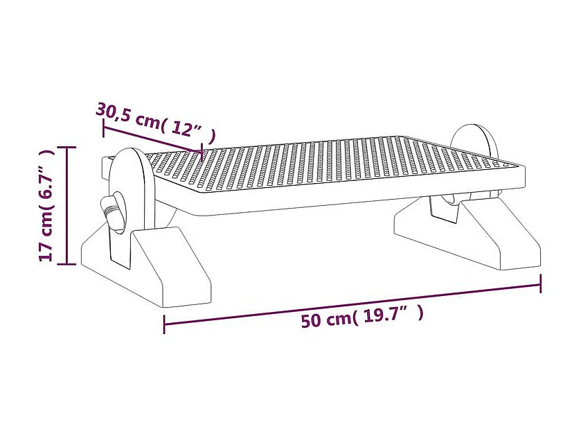 Repose-pieds Noir 50x30,5x17