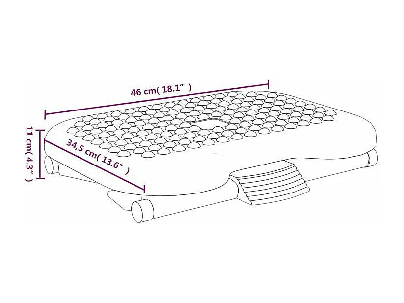 Repose-pieds Noir 46x34,5x11