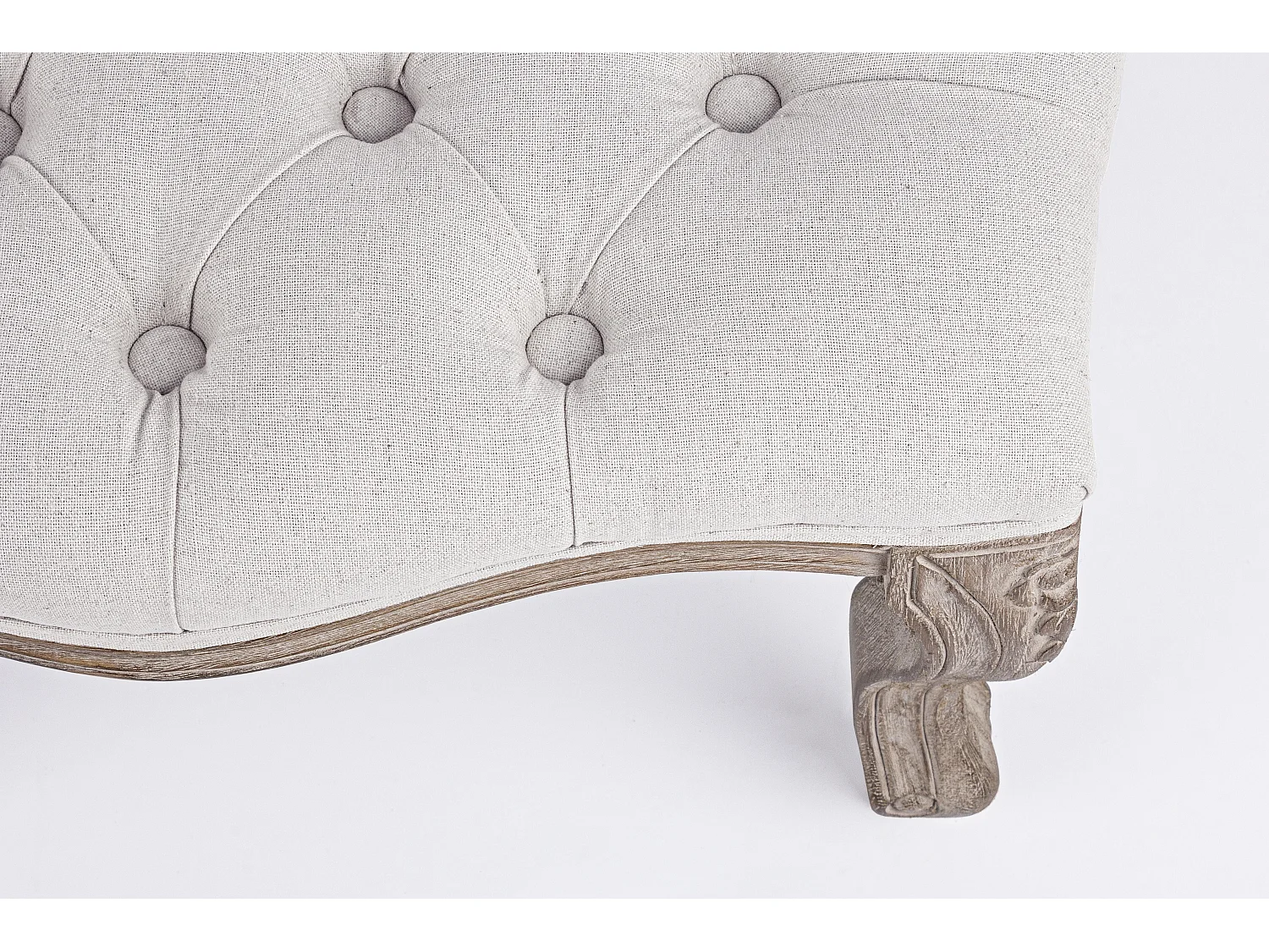 Tabouret repose-pied bois hévéa blanc Analore - Lot de 2