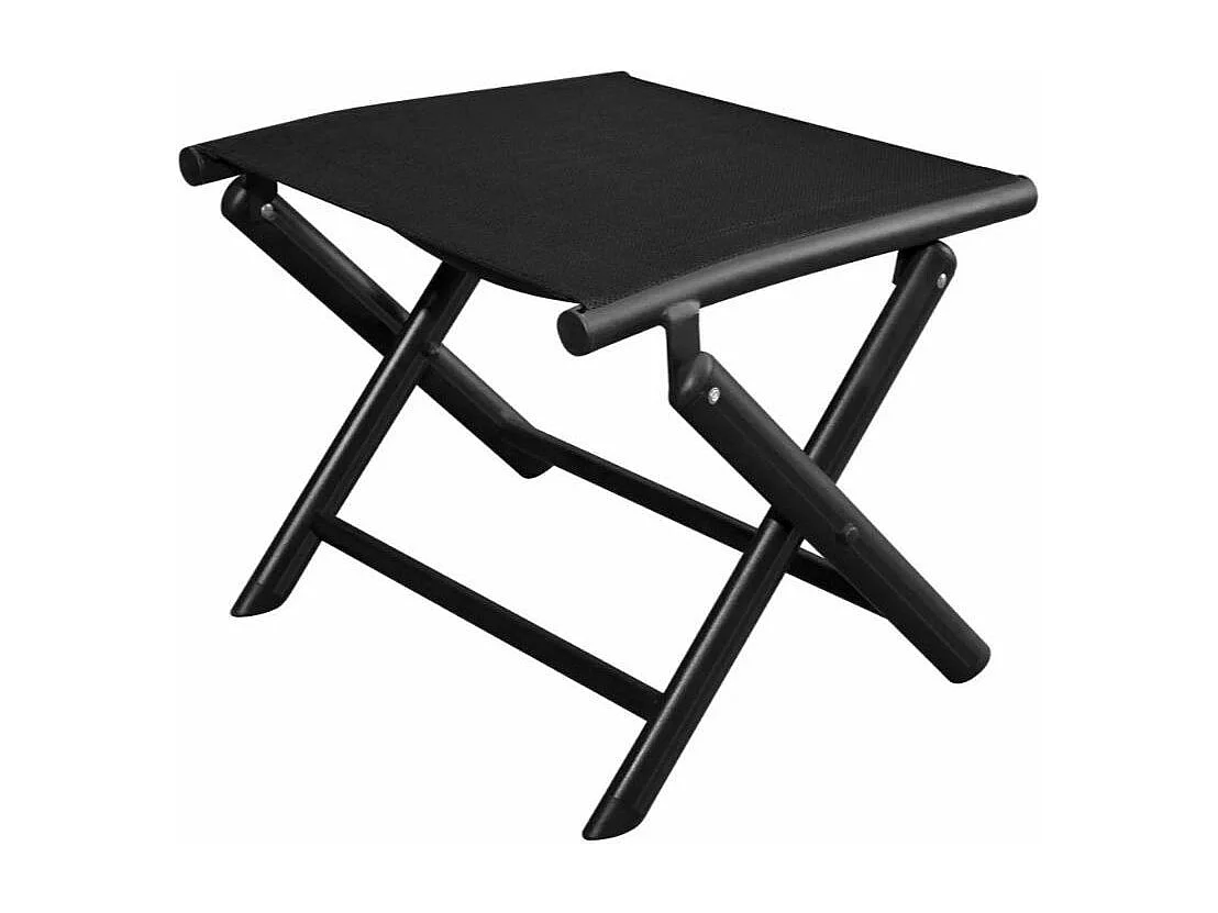 Voetenbank inklapbaar aluminium en textileen zwart