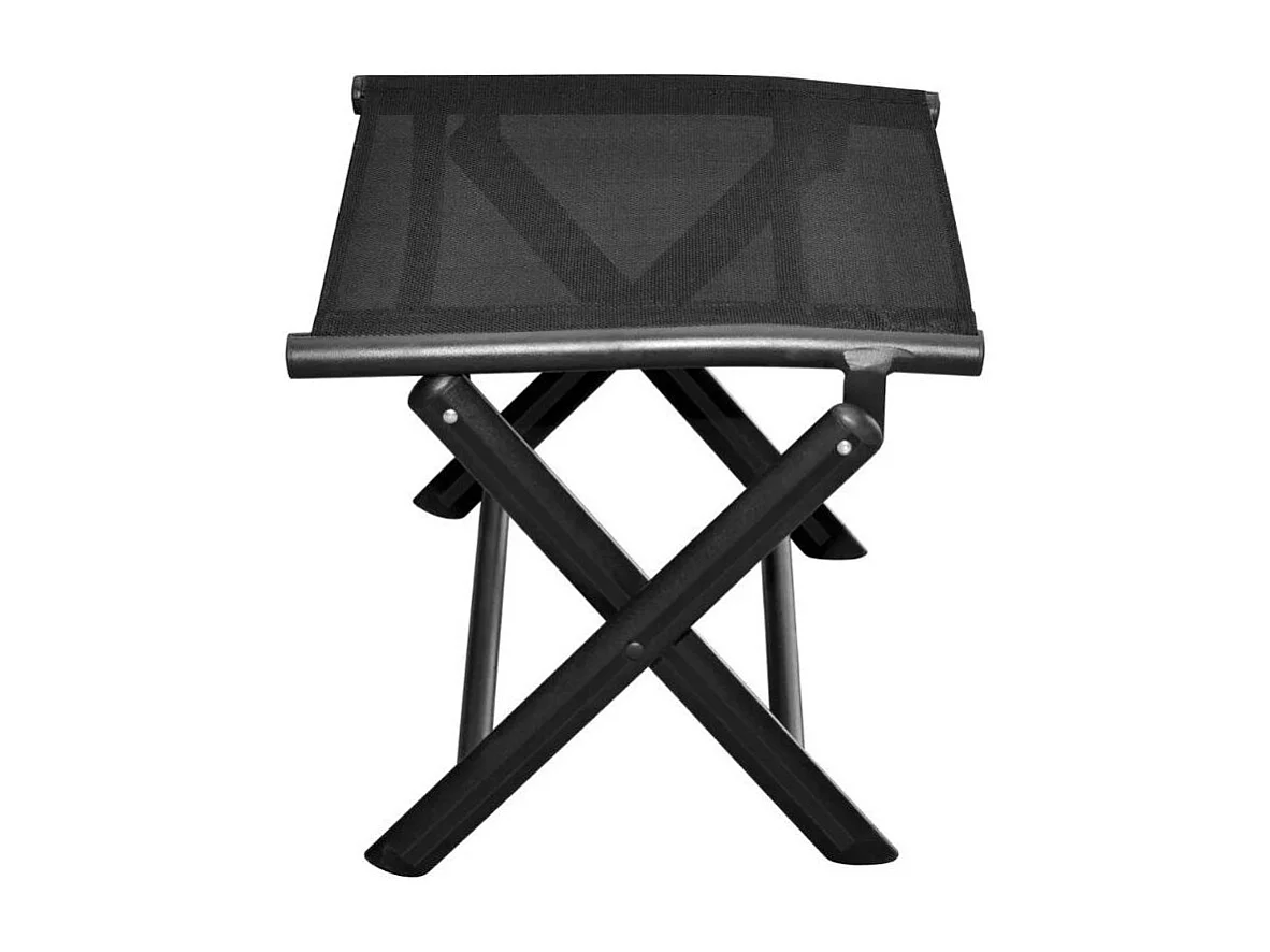 Voetenbank inklapbaar aluminium en textileen zwart