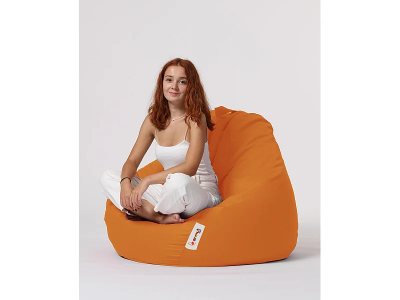 Pouf poire orange Premium XXL