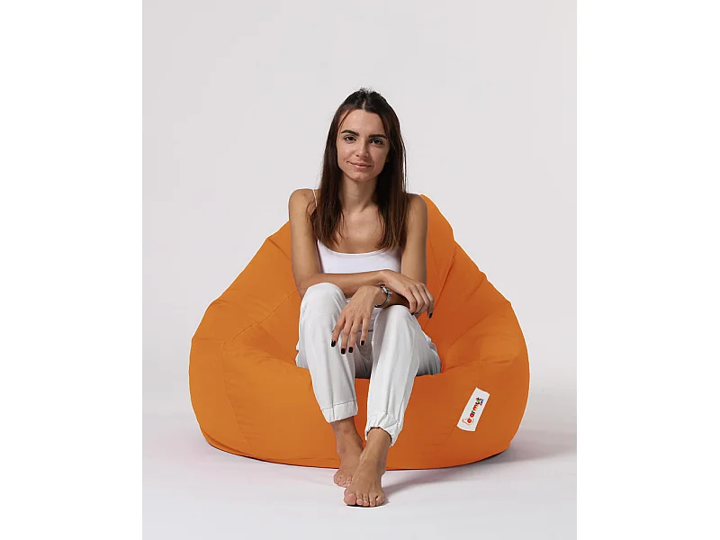 Pouf poire orange Premium XXL
