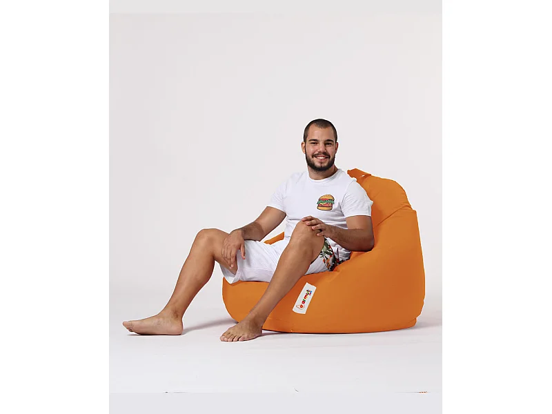 Pouf poire orange Premium XXL