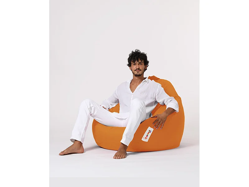Pouf poire orange Premium XXL